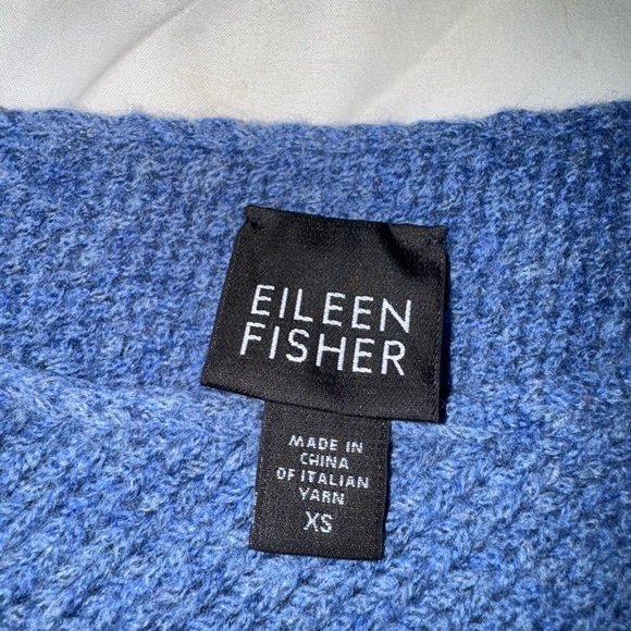 Eileen Fisher Women's Blue Boatneck Wool Blend Sweater Sz XS - Picture 4 of 8